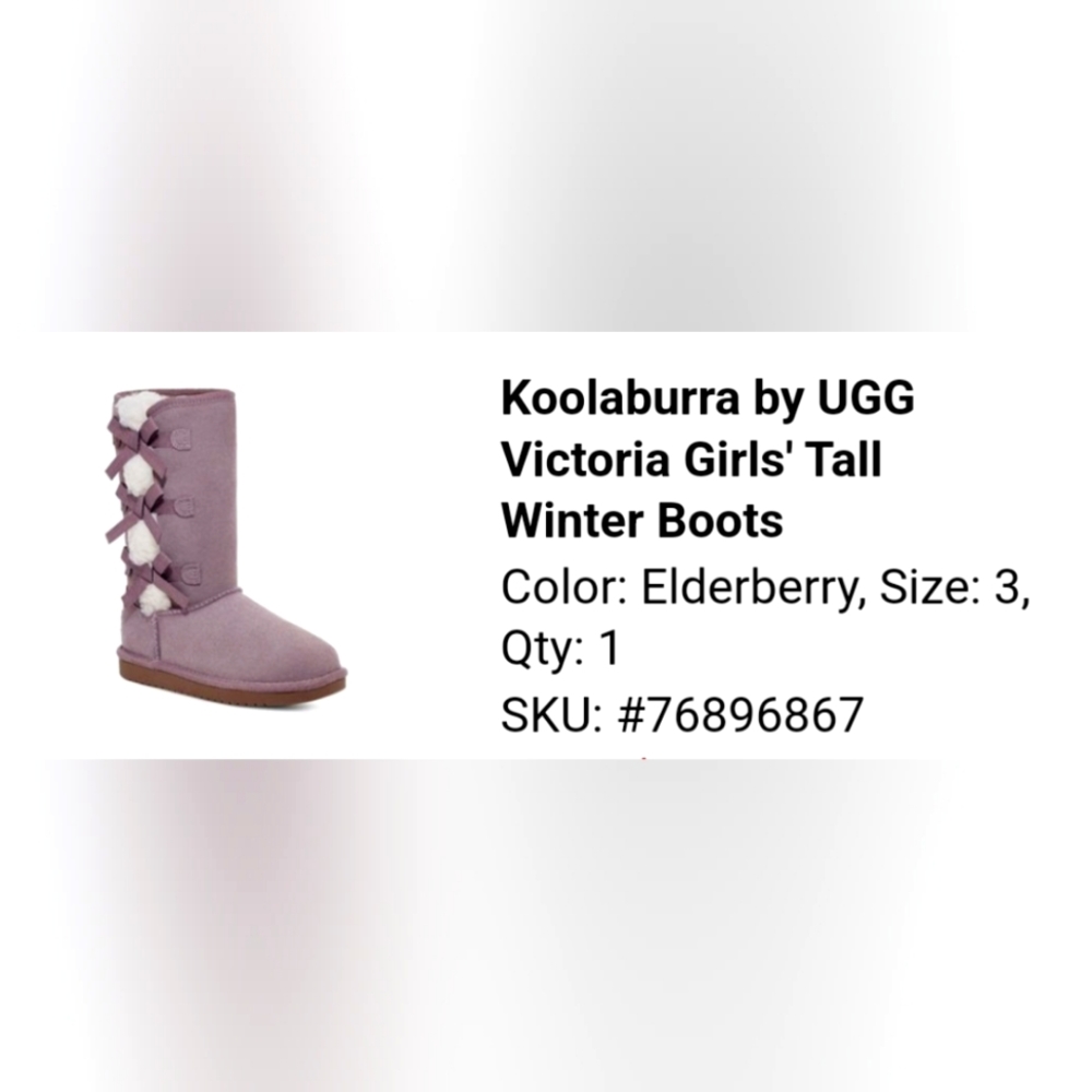 Koolaburra by Ugg Tall Boots girls size 3 elderberry